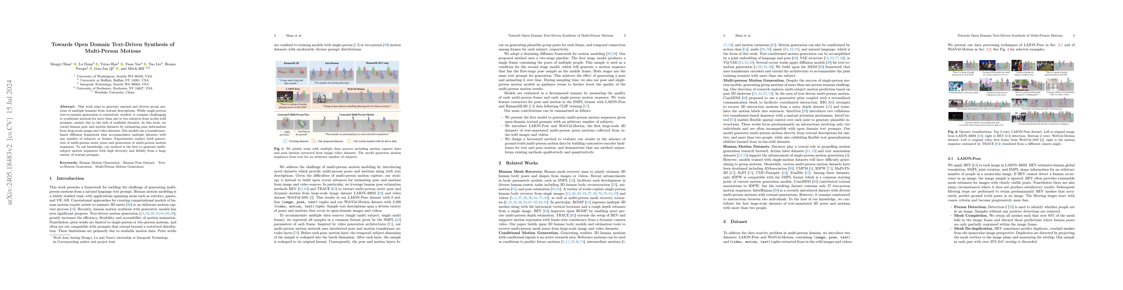 Thumbnail for Towards Open Domain Text-Driven Synthesis of Multi-Person Motions