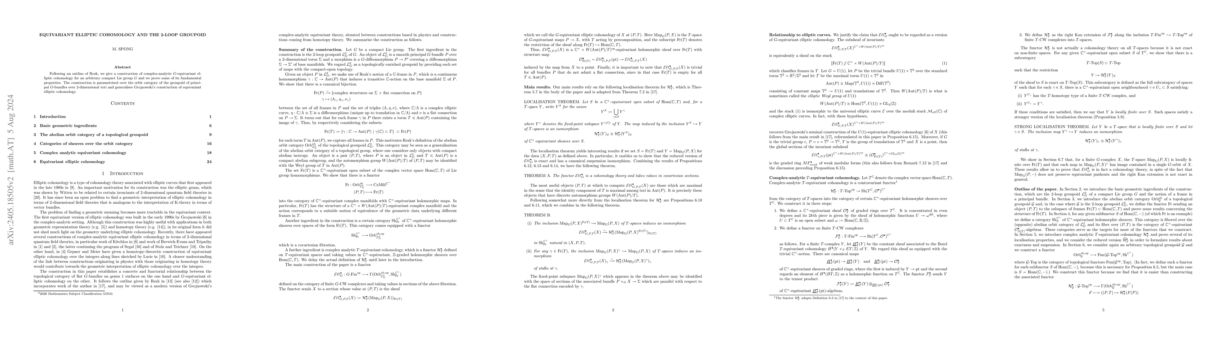 Thumbnail for Equivariant elliptic cohomology and the 2-loop groupoid