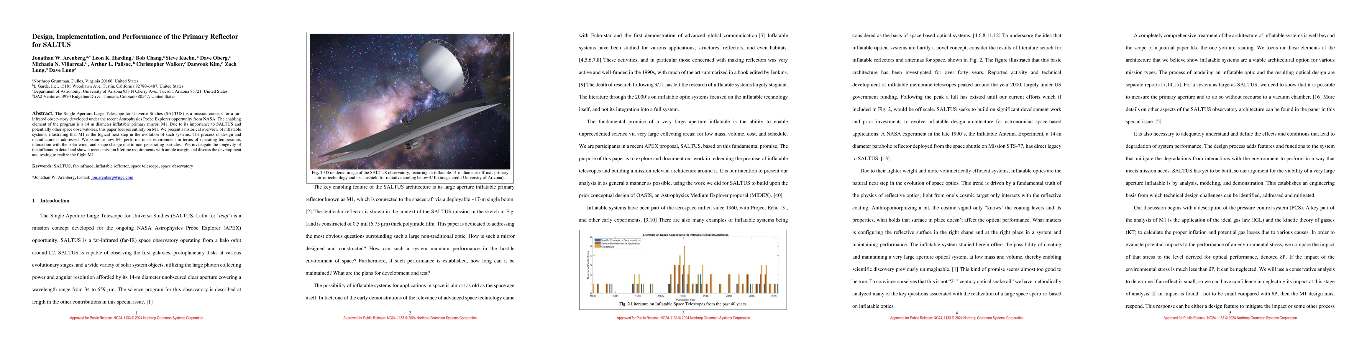 Thumbnail for Design, Implementation, and Performance of the Primary Reflector for
  SALTUS