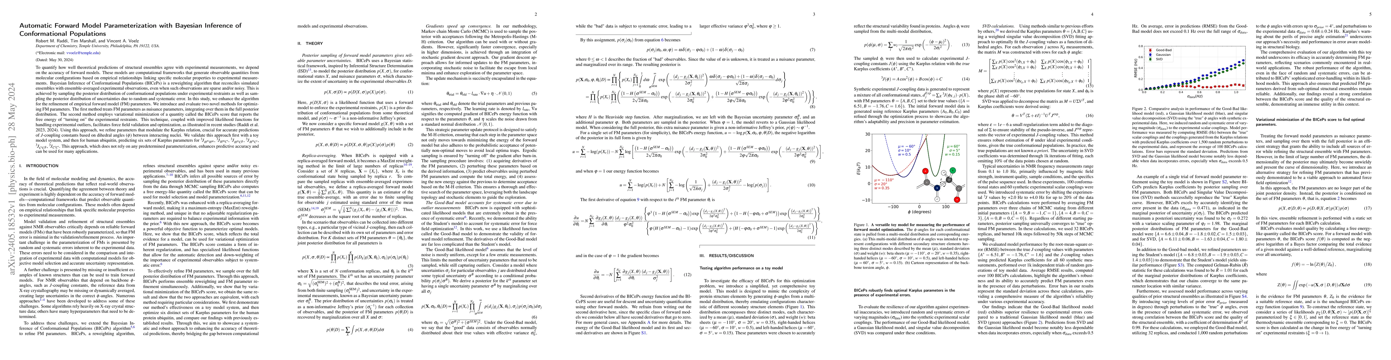 Thumbnail for Automatic Forward Model Parameterization with Bayesian Inference of
  Conformational Populations