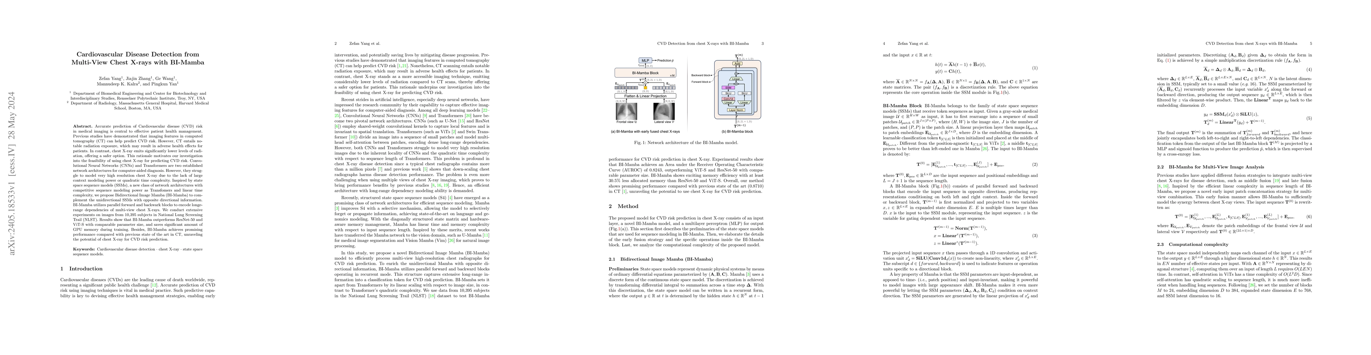 Thumbnail for Cardiovascular Disease Detection from Multi-View Chest X-rays with
  BI-Mamba
