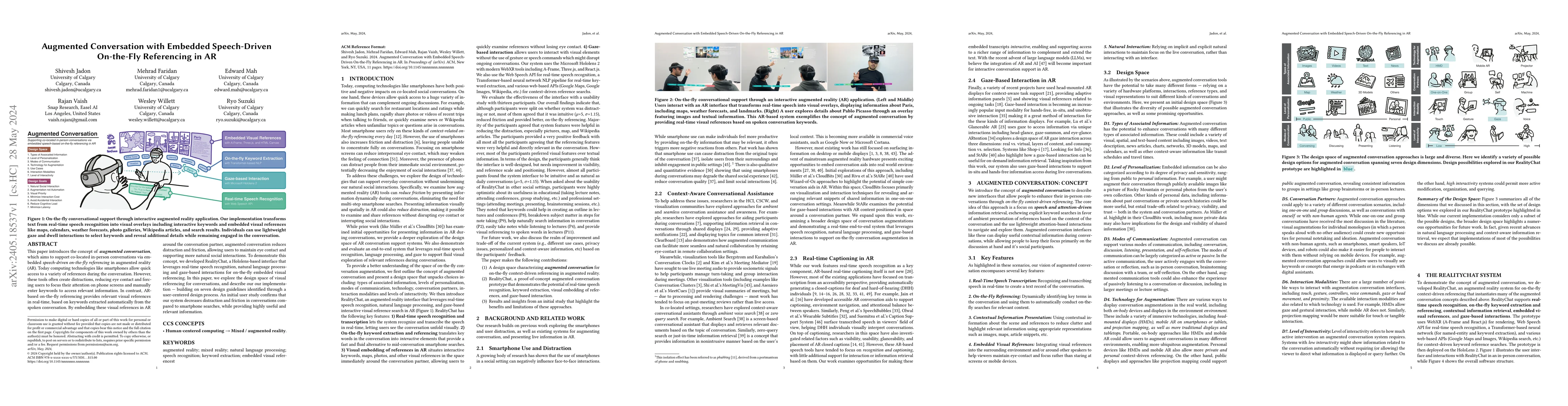 Thumbnail for Augmented Conversation with Embedded Speech-Driven On-the-Fly
  Referencing in AR