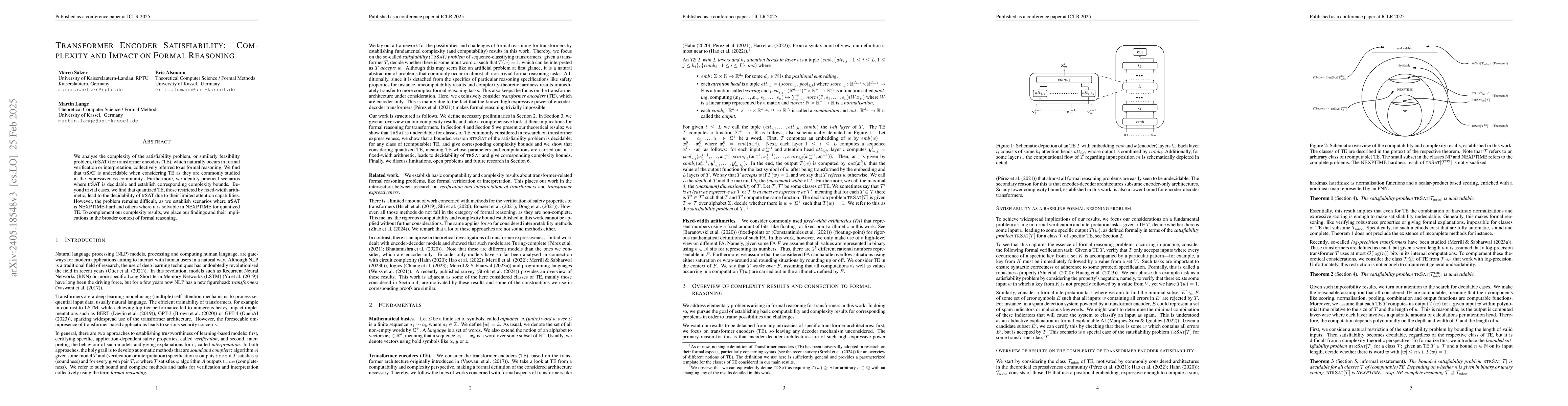 Thumbnail for The Computational Complexity of Formal Reasoning for Encoder-Only
  Transformers