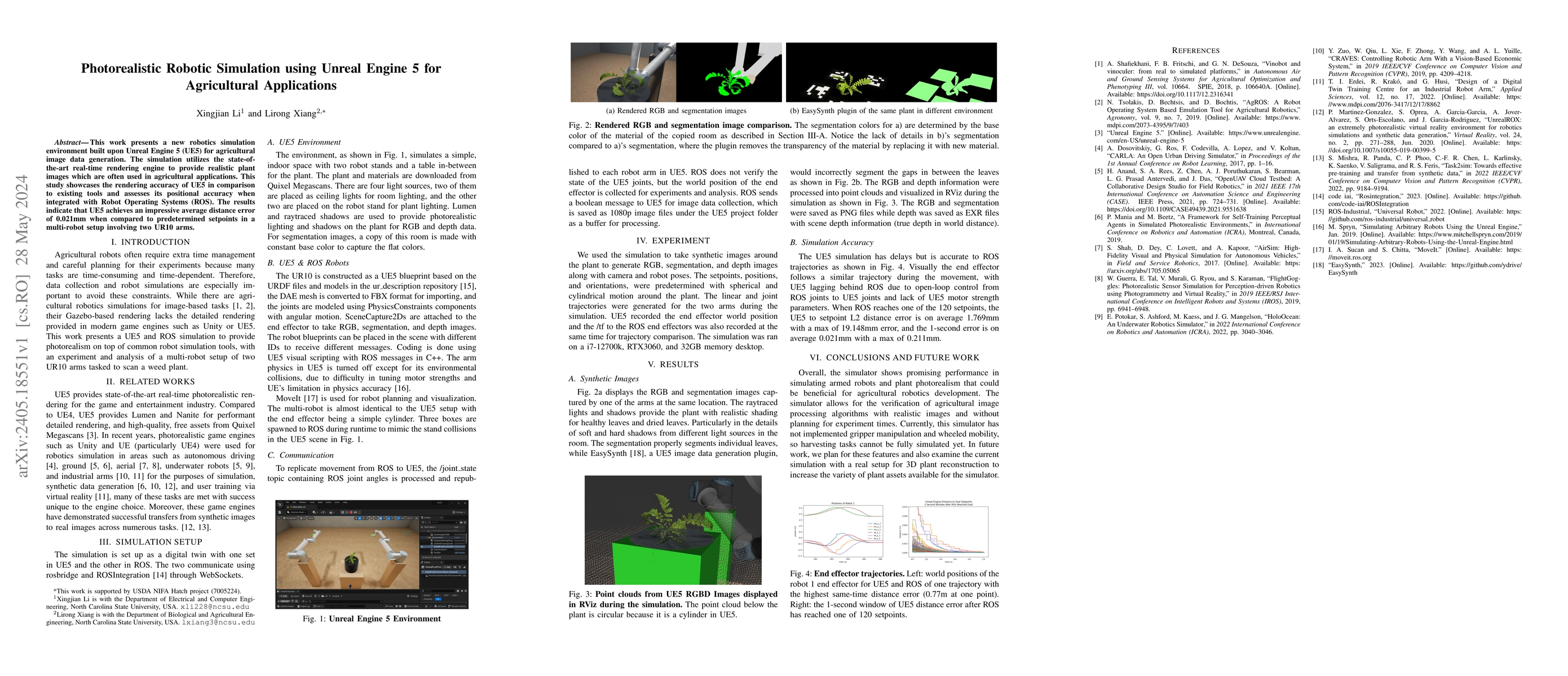Thumbnail for Photorealistic Robotic Simulation using Unreal Engine 5 for Agricultural
  Applications