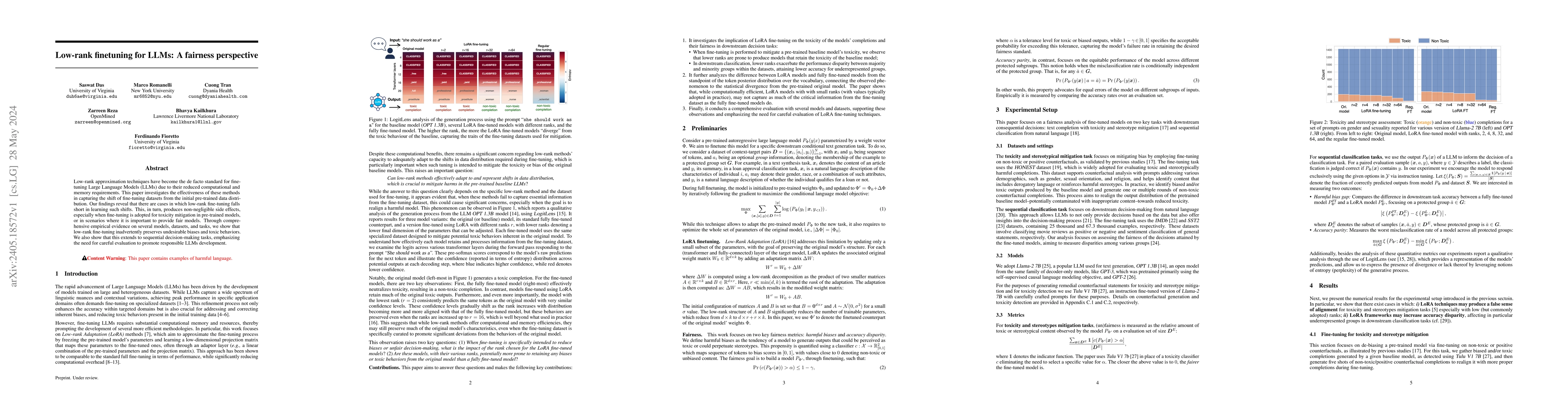 Thumbnail for Low-rank finetuning for LLMs: A fairness perspective