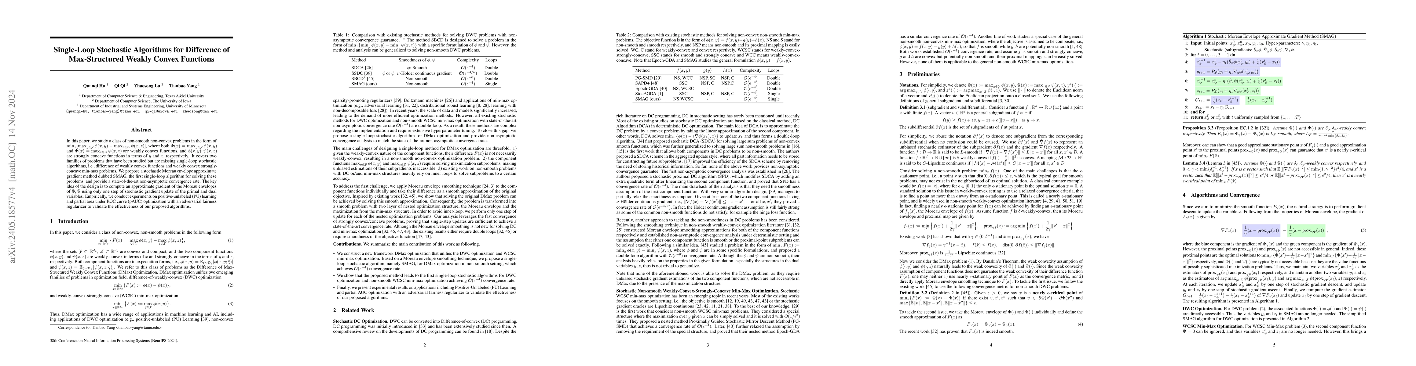 Thumbnail for Single-loop Stochastic Algorithms for Difference of Max-Structured
  Weakly Convex Functions
