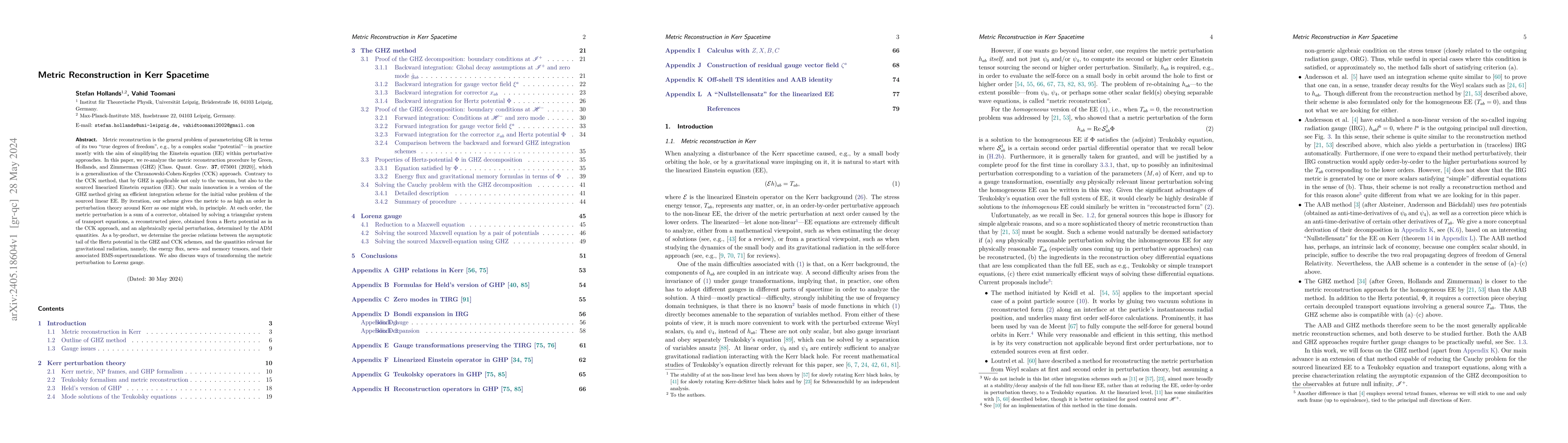 Thumbnail for Metric Reconstruction in Kerr Spacetime