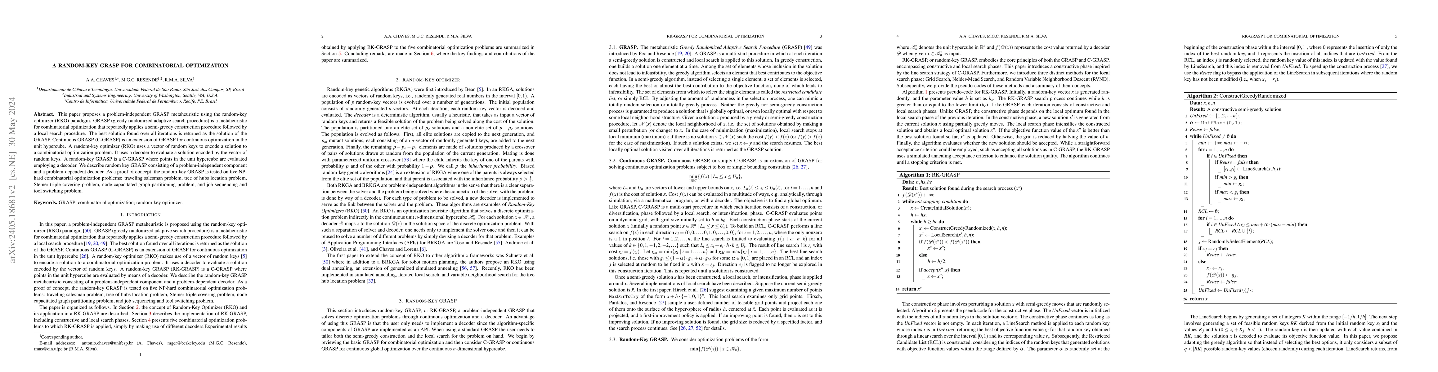 Thumbnail for A random-key GRASP for combinatorial optimization