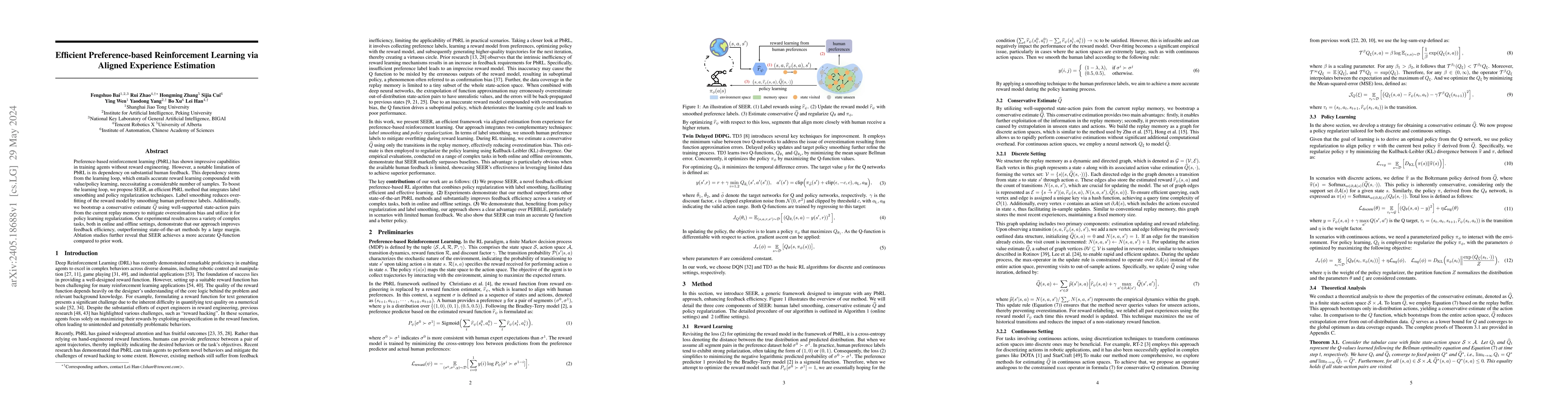 Thumbnail for Efficient Preference-based Reinforcement Learning via Aligned Experience
  Estimation