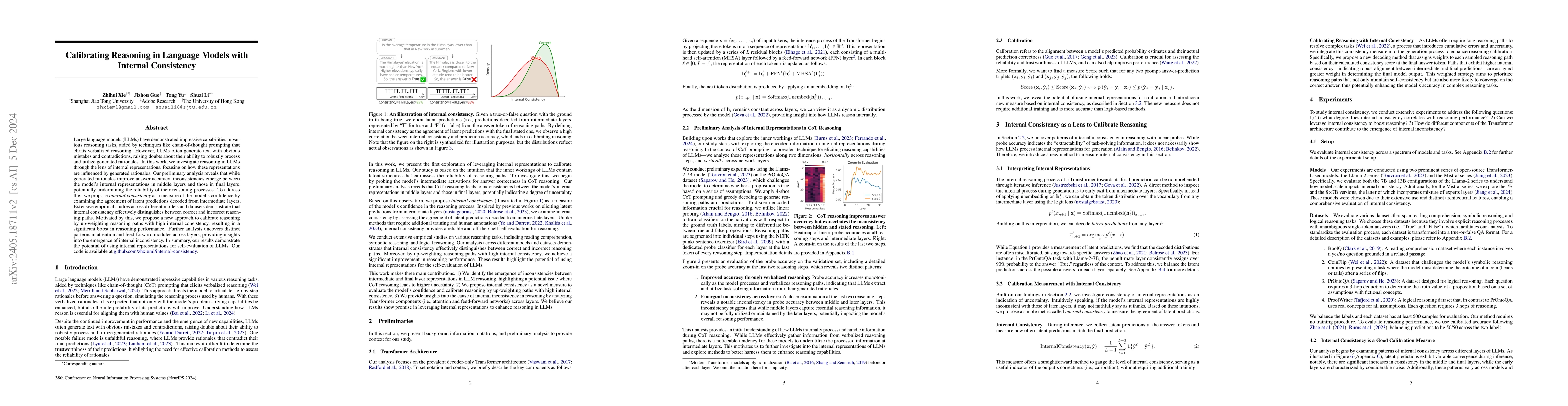 Thumbnail for Calibrating Reasoning in Language Models with Internal Consistency