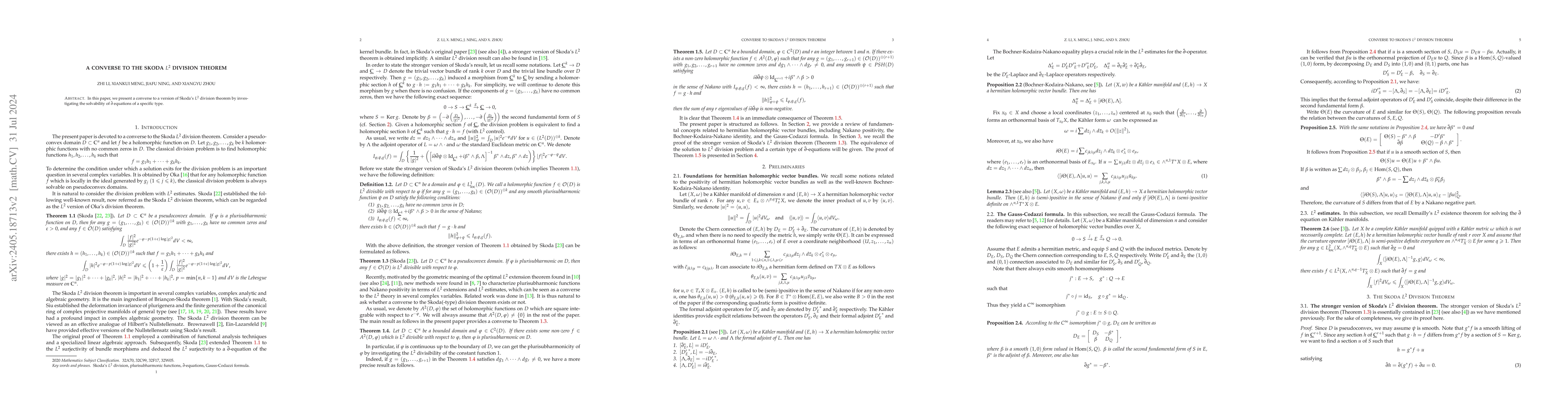 Thumbnail for A Converse to the Skoda $L^2$ Division Theorem