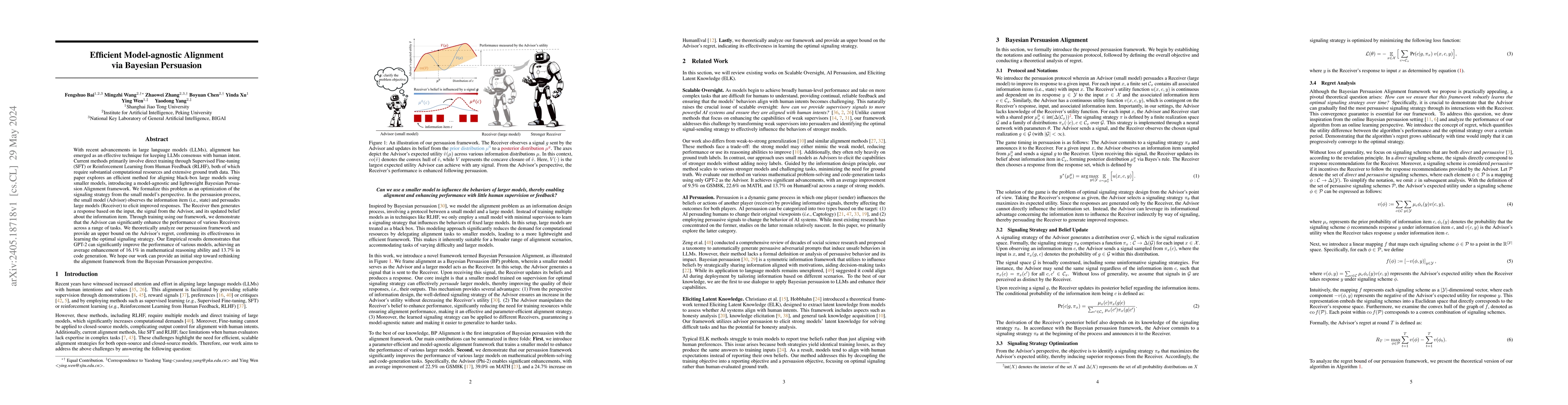 Thumbnail for Efficient Model-agnostic Alignment via Bayesian Persuasion