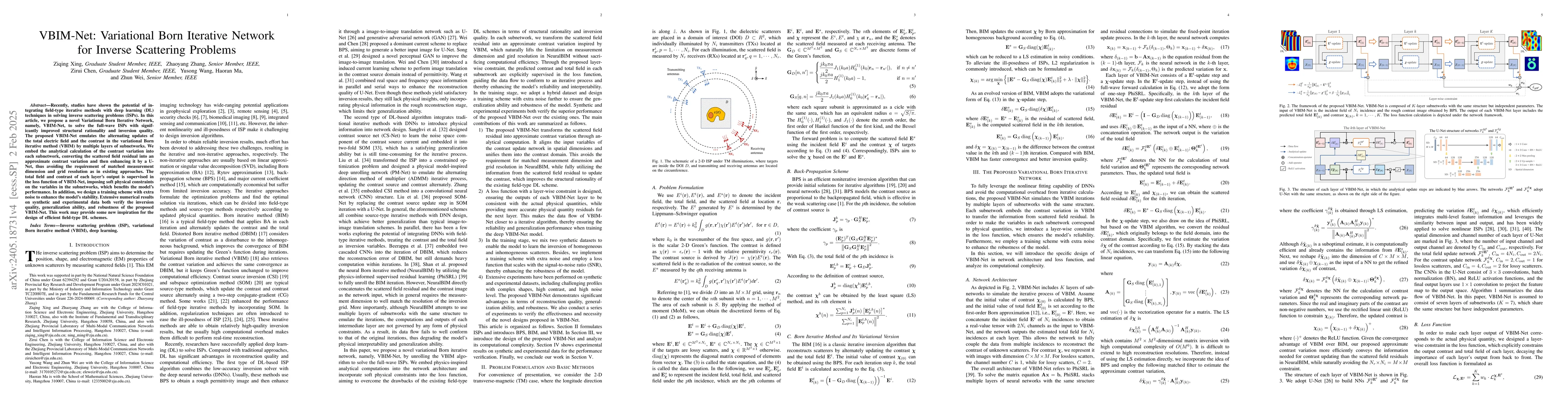 Thumbnail for VBIM-Net: Variational Born Iterative Network for Inverse Scattering
  Problems