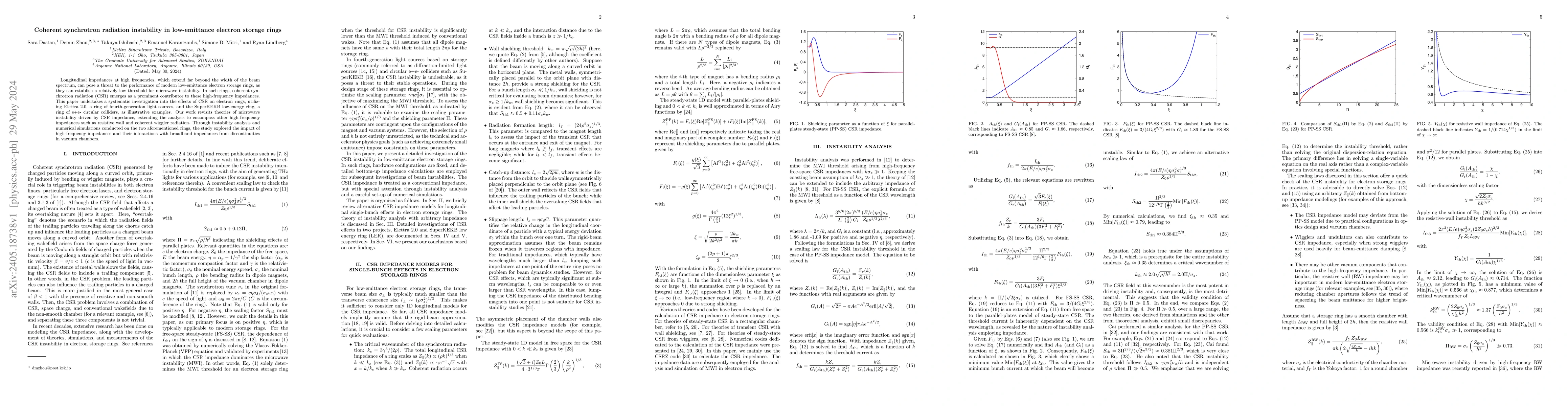 Thumbnail for Coherent synchrotron radiation instability in low-emittance electron
  storage rings