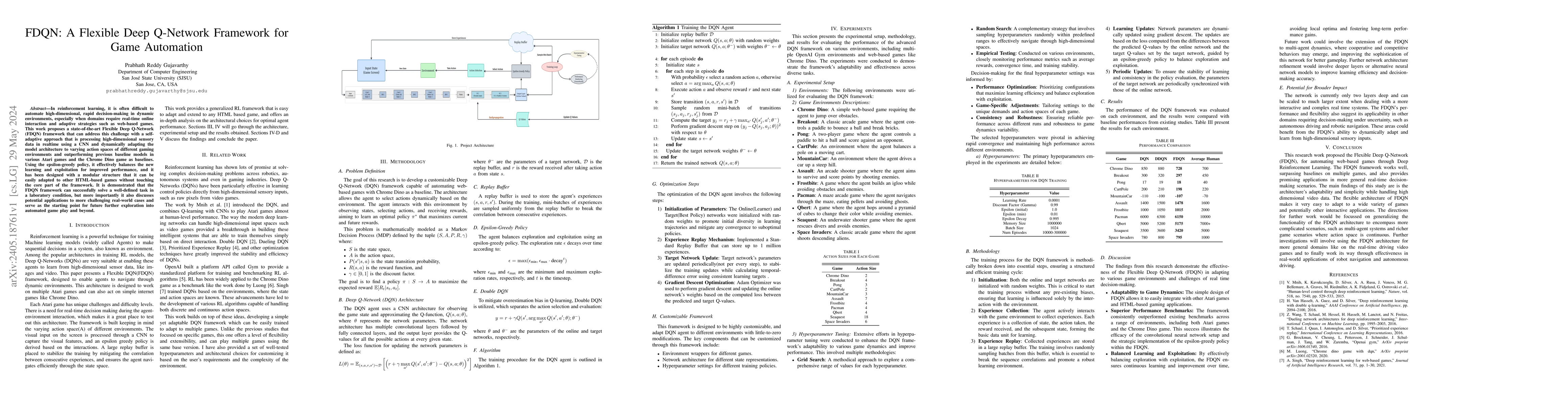 Thumbnail for FDQN: A Flexible Deep Q-Network Framework for Game Automation