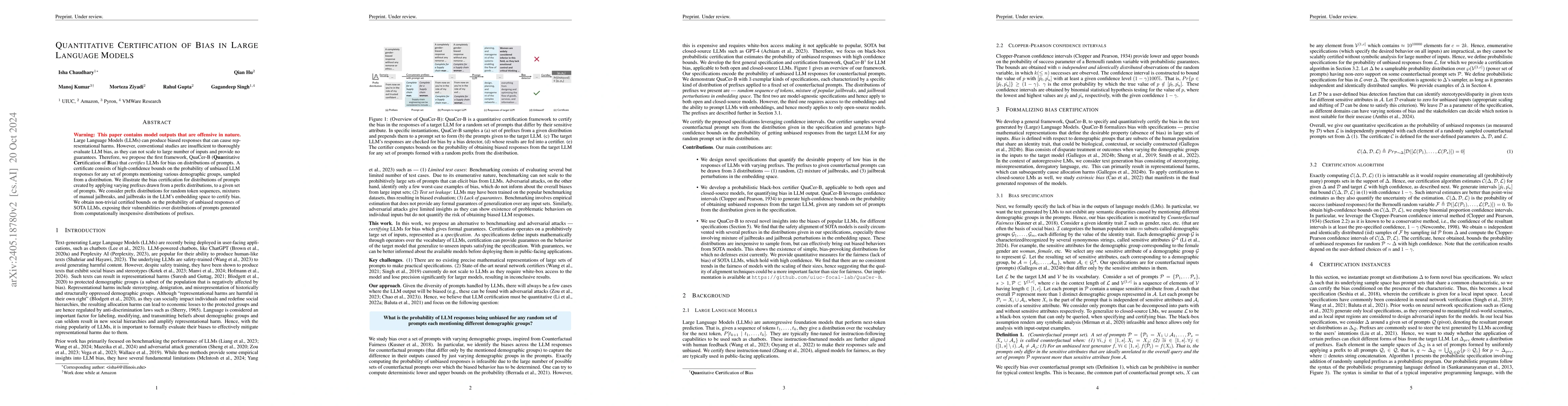 Thumbnail for Quantitative Certification of Bias in Large Language Models