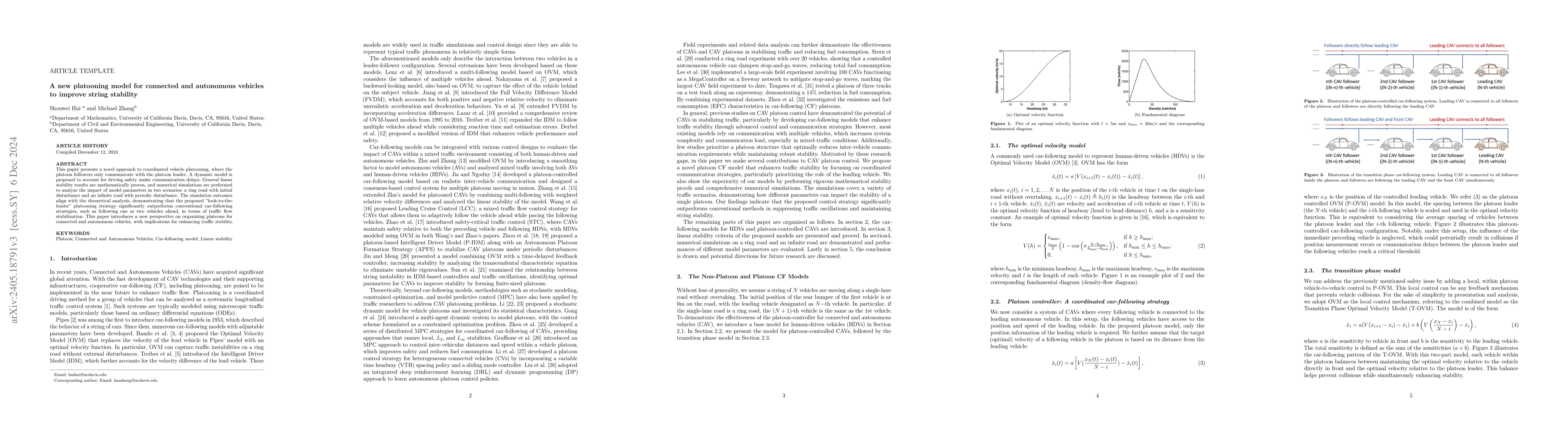Thumbnail for A new platooning model for connected and autonomous vehicles to improve
  string stability