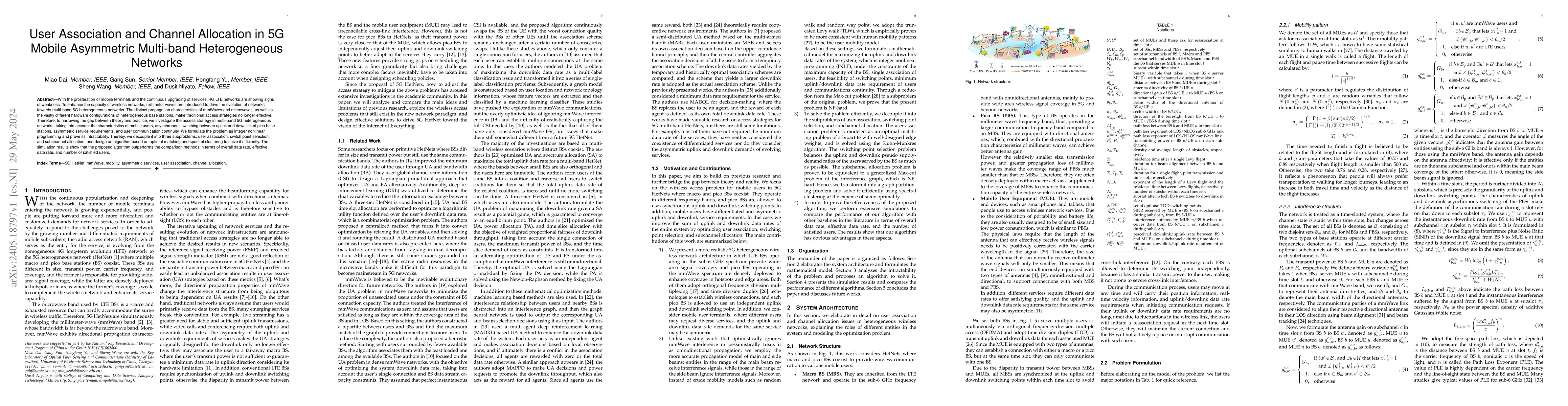 Thumbnail for User Association and Channel Allocation in 5G Mobile Asymmetric
  Multi-band Heterogeneous Networks