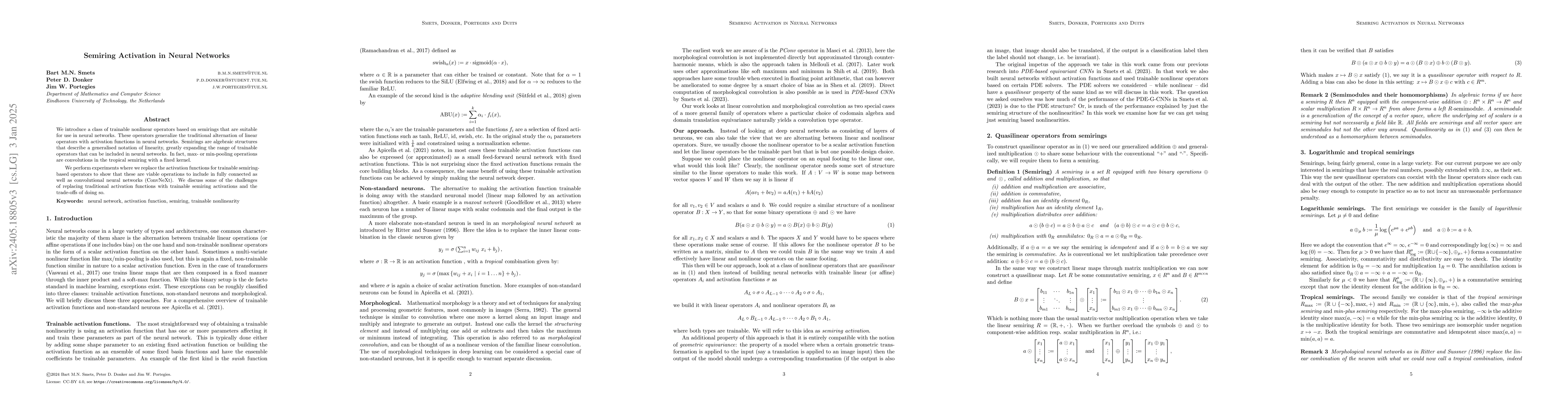 Thumbnail for Semiring Activation in Neural Networks