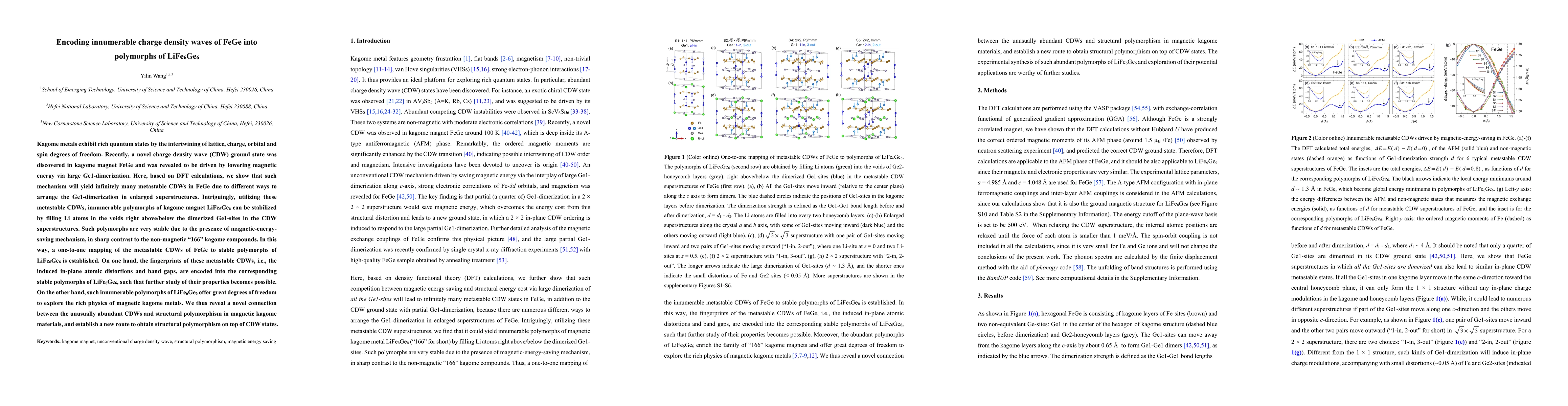 Thumbnail for Encoding innumerable charge density waves of FeGe into polymorphs of
  LiFe6Ge6