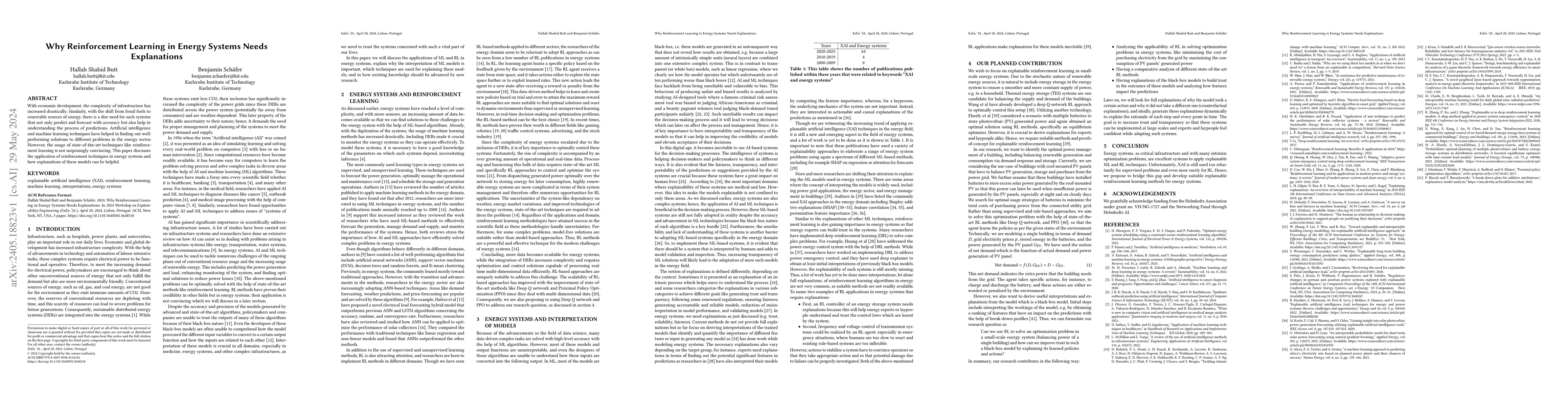 Thumbnail for Why Reinforcement Learning in Energy Systems Needs Explanations