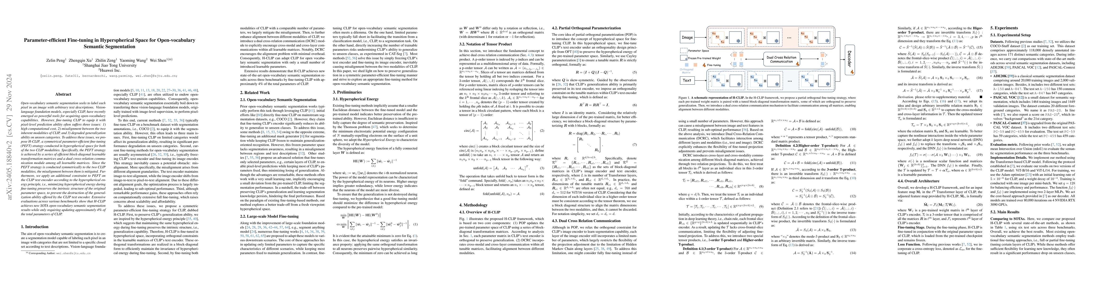 Thumbnail for Parameter-efficient Fine-tuning in Hyperspherical Space for
  Open-vocabulary Semantic Segmentation