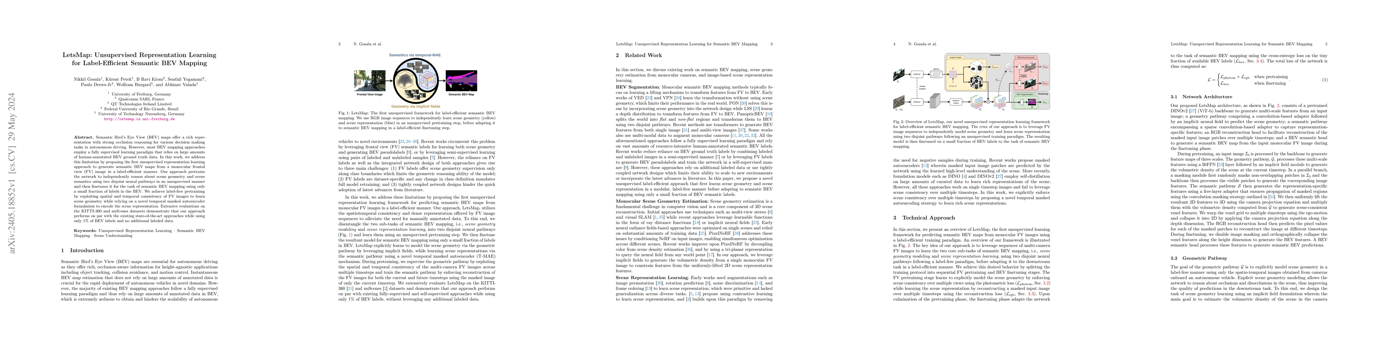 Thumbnail for LetsMap: Unsupervised Representation Learning for Semantic BEV Mapping