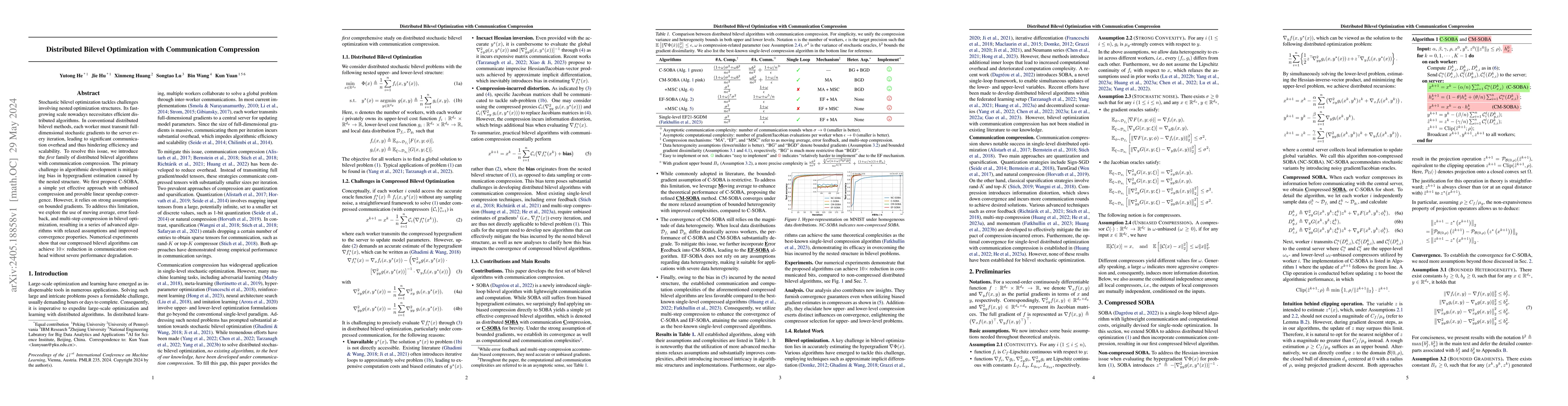 Thumbnail for Distributed Bilevel Optimization with Communication Compression