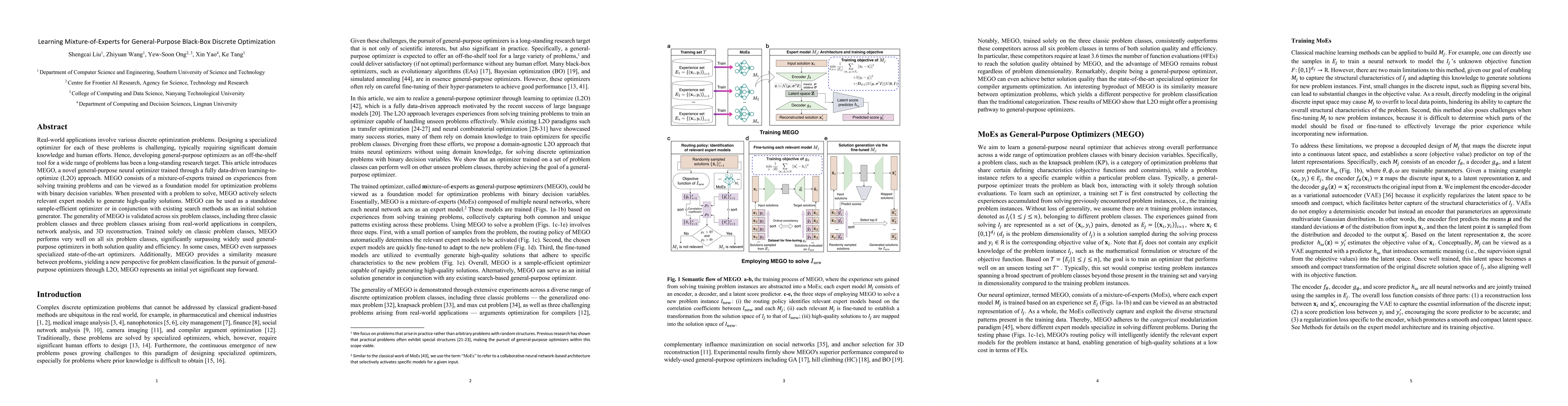 Thumbnail for Learning Mixture-of-Experts for General-Purpose Black-Box Discrete
  Optimization