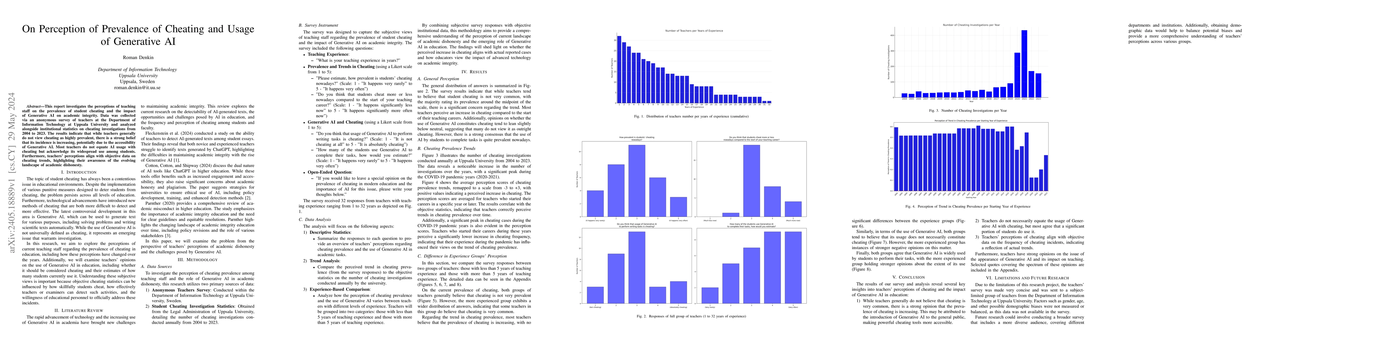 Thumbnail for On Perception of Prevalence of Cheating and Usage of Generative AI