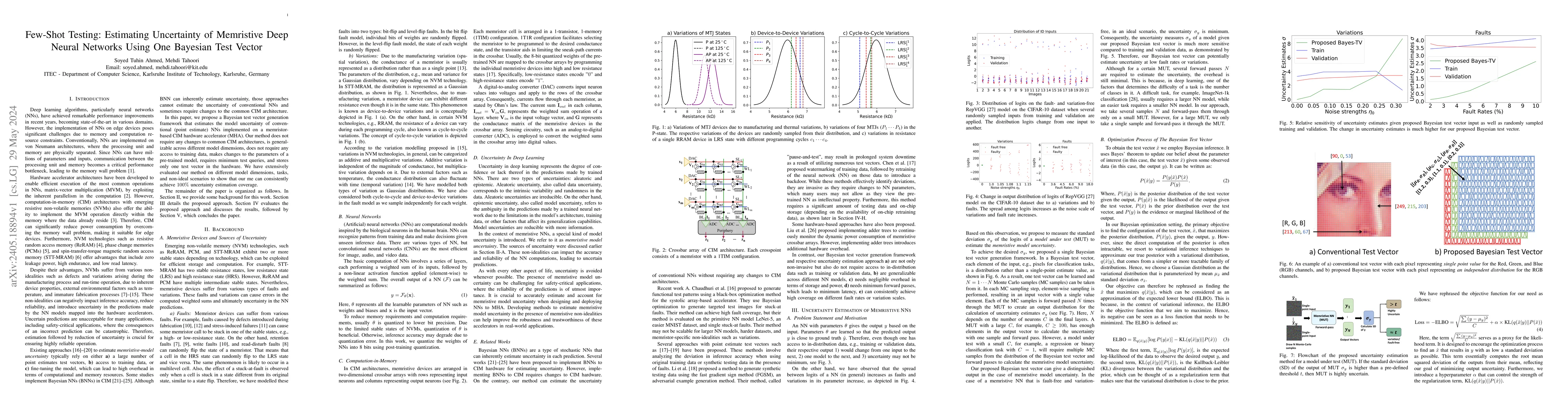 Thumbnail for Few-Shot Testing: Estimating Uncertainty of Memristive Deep Neural
  Networks Using One Bayesian Test Vector