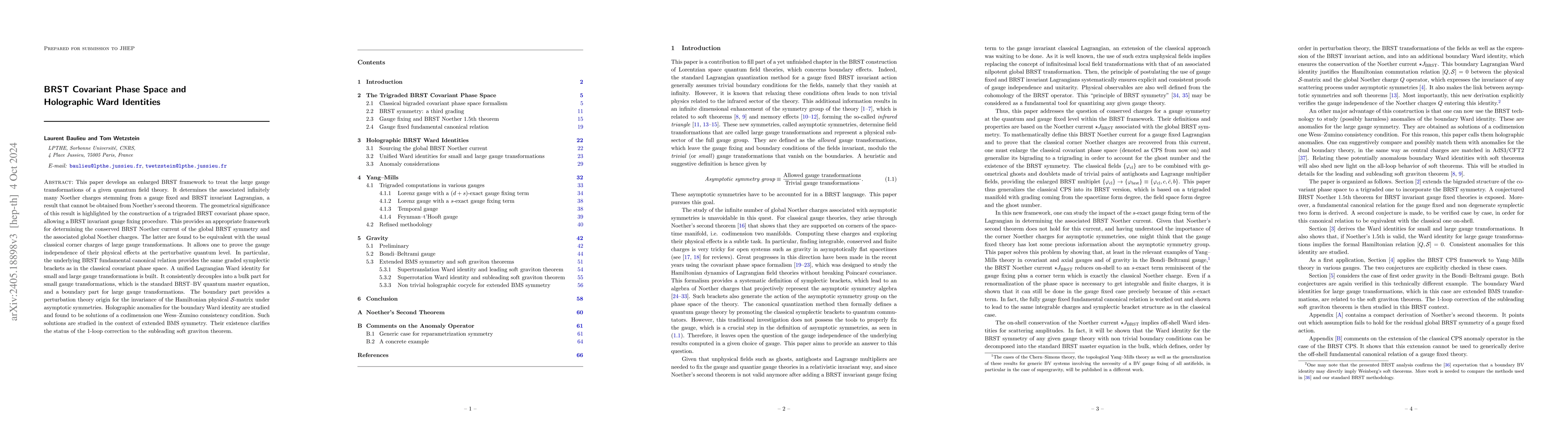 Thumbnail for BRST Covariant Phase Space and Holographic Ward Identities