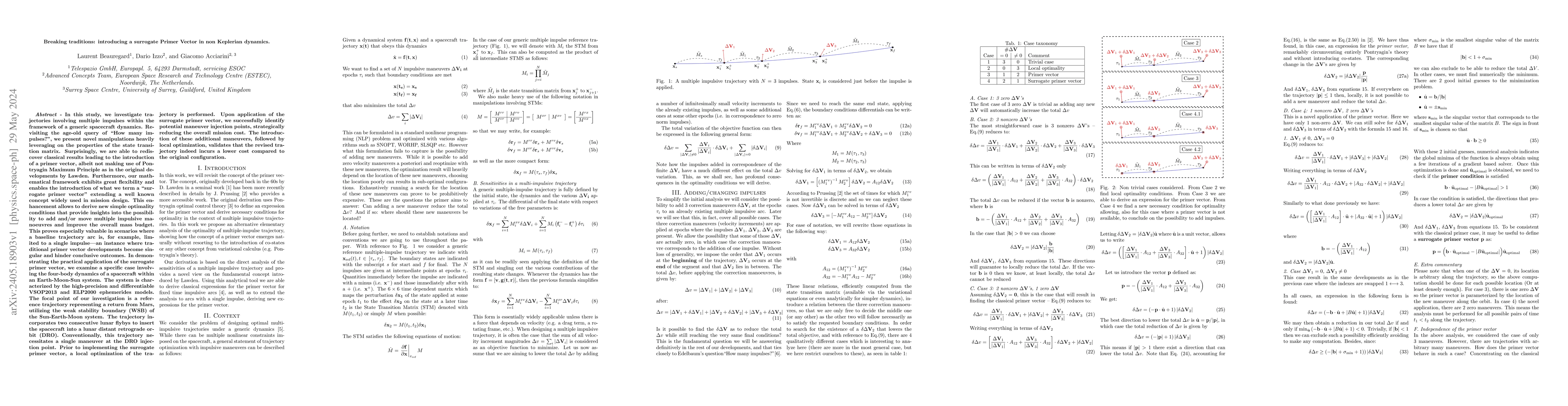 Thumbnail for Breaking traditions: introducing a surrogate Primer Vector in non
  Keplerian dynamics