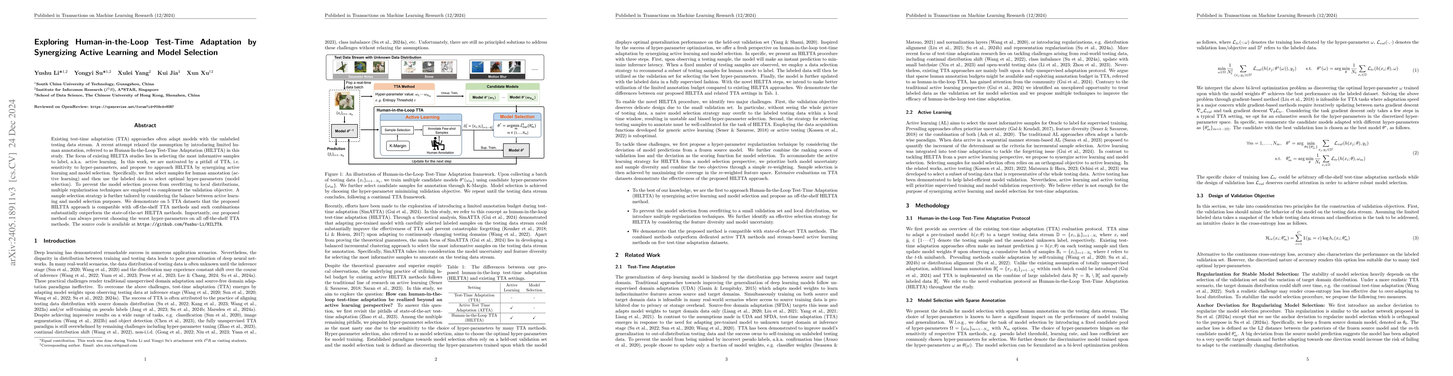 Thumbnail for Exploring Human-in-the-Loop Test-Time Adaptation by Synergizing Active
  Learning and Model Selection