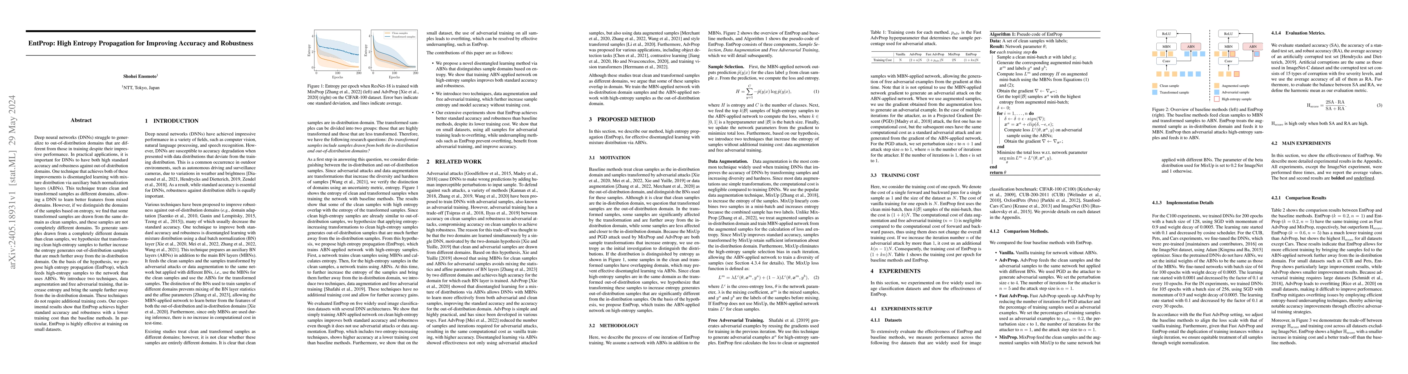 Thumbnail for EntProp: High Entropy Propagation for Improving Accuracy and Robustness
