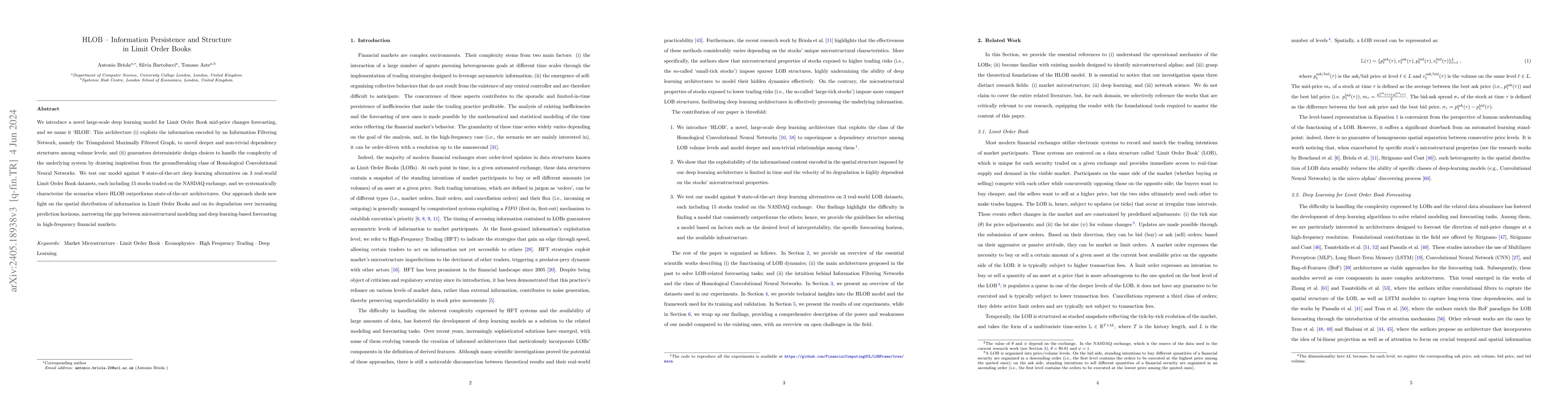 Thumbnail for HLOB -- Information Persistence and Structure in Limit Order Books
