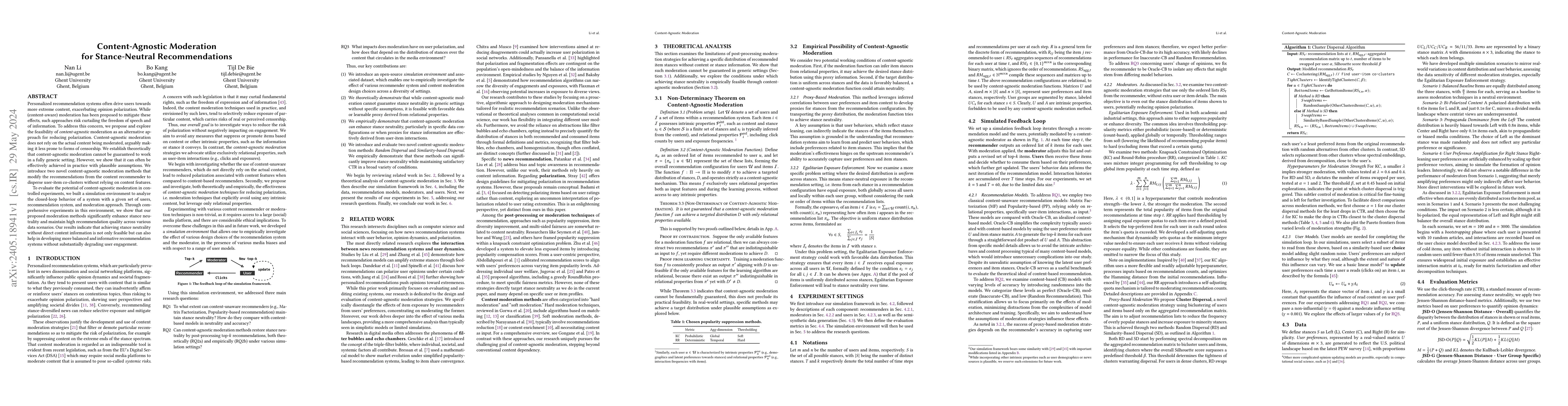Thumbnail for Content-Agnostic Moderation for Stance-Neutral Recommendation