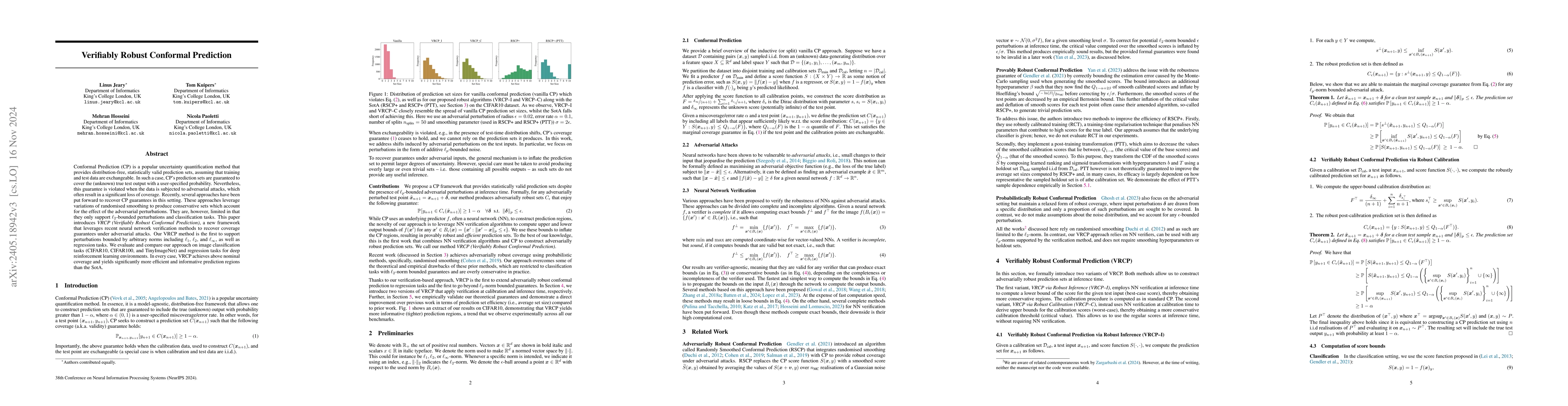 Thumbnail for Verifiably Robust Conformal Prediction
