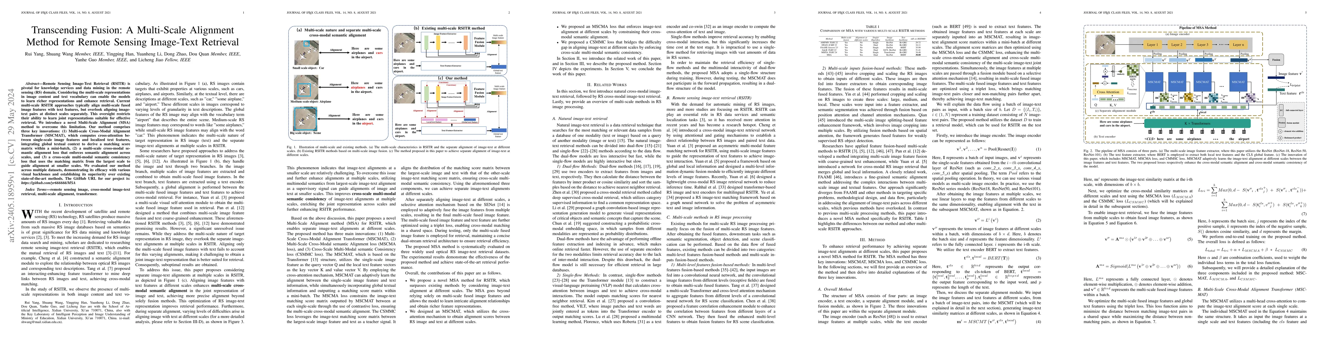 Thumbnail for Transcending Fusion: A Multi-Scale Alignment Method for Remote Sensing
  Image-Text Retrieval