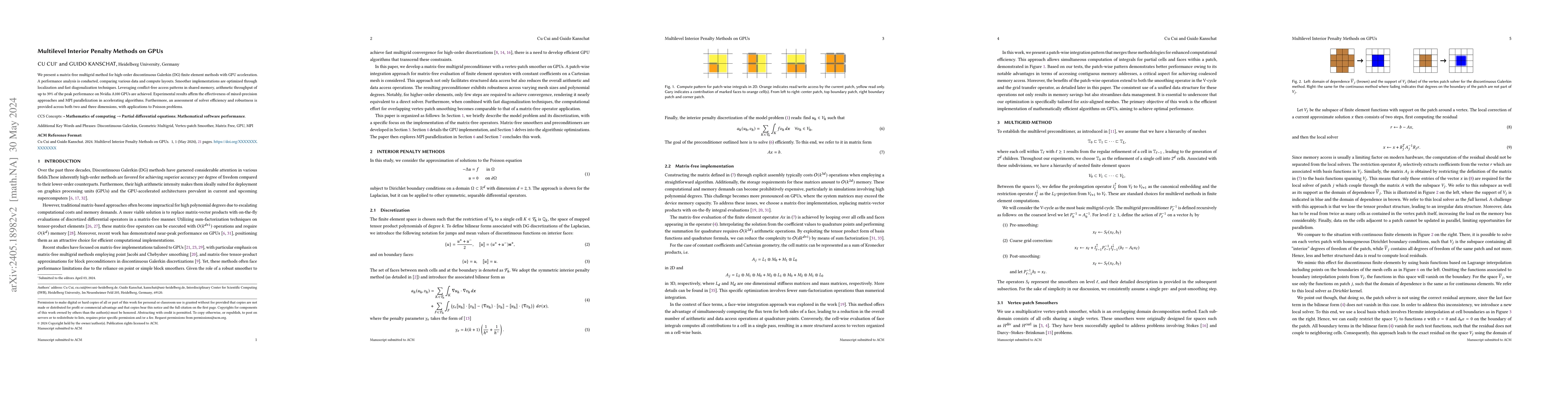 Thumbnail for Multilevel Interior Penalty Methods on GPUs
