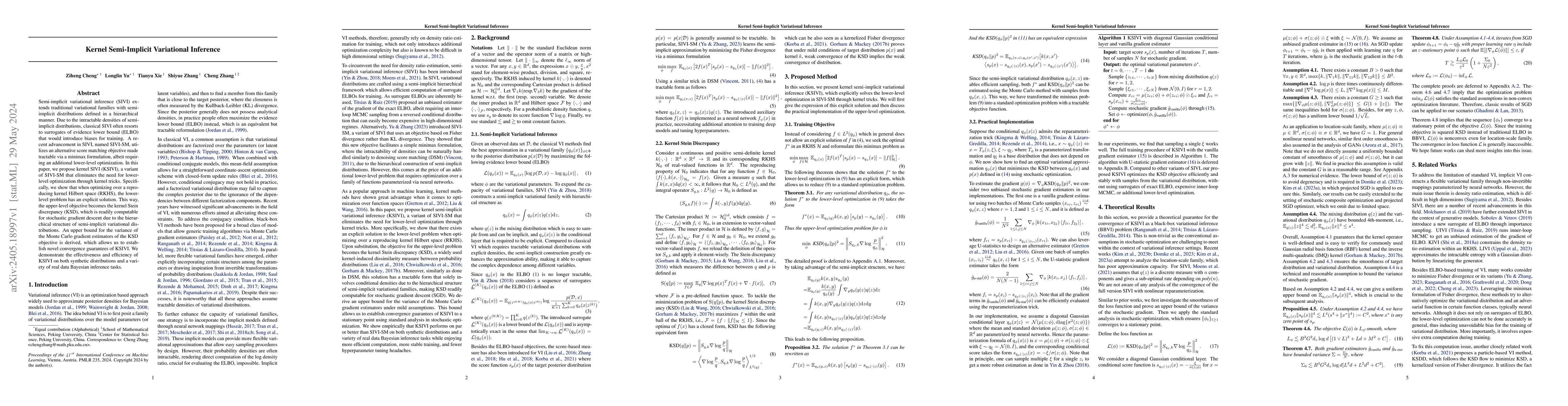 Thumbnail for Kernel Semi-Implicit Variational Inference