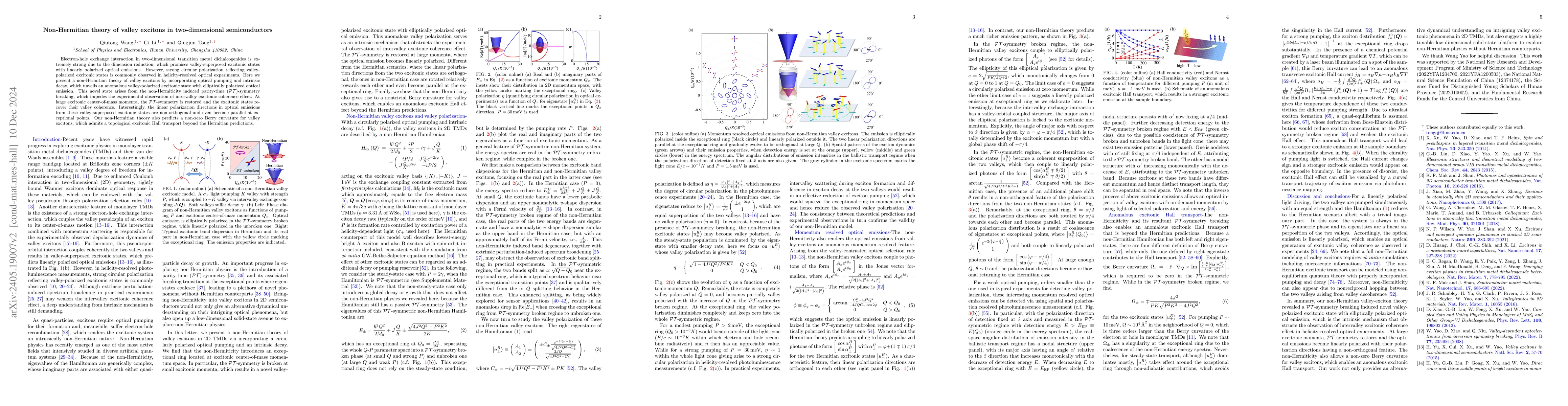 Thumbnail for Non-Hermitian theory of valley excitons in two-dimensional
  semiconductors