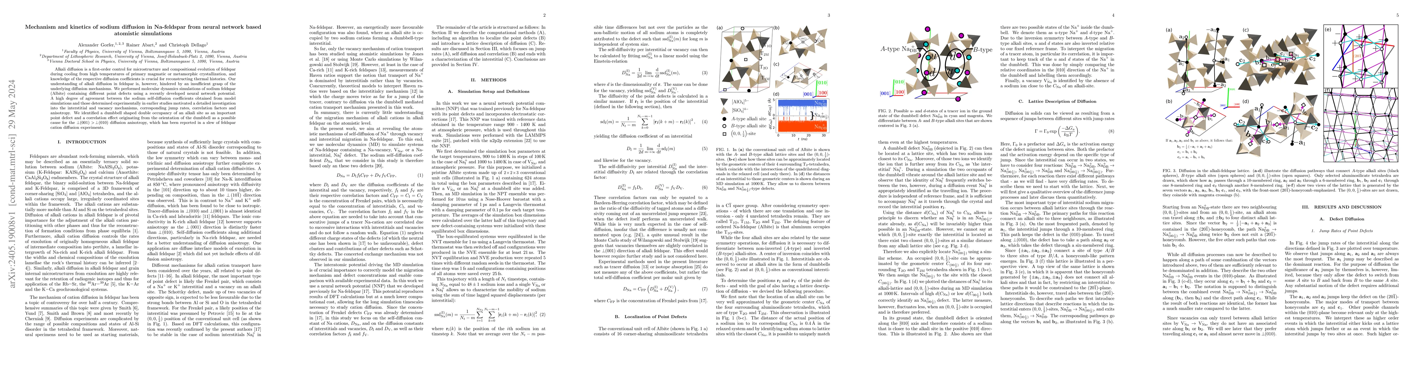 Thumbnail for Mechanism and kinetics of sodium diffusion in Na-feldspar from neural
  network based atomistic simulations