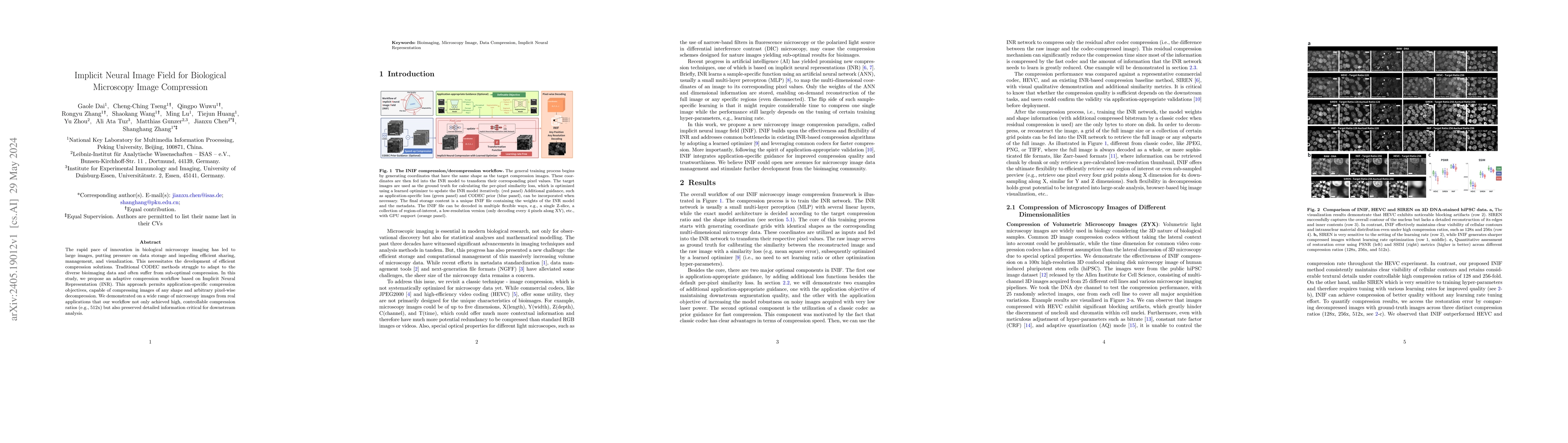 Thumbnail for Implicit Neural Image Field for Biological Microscopy Image Compression