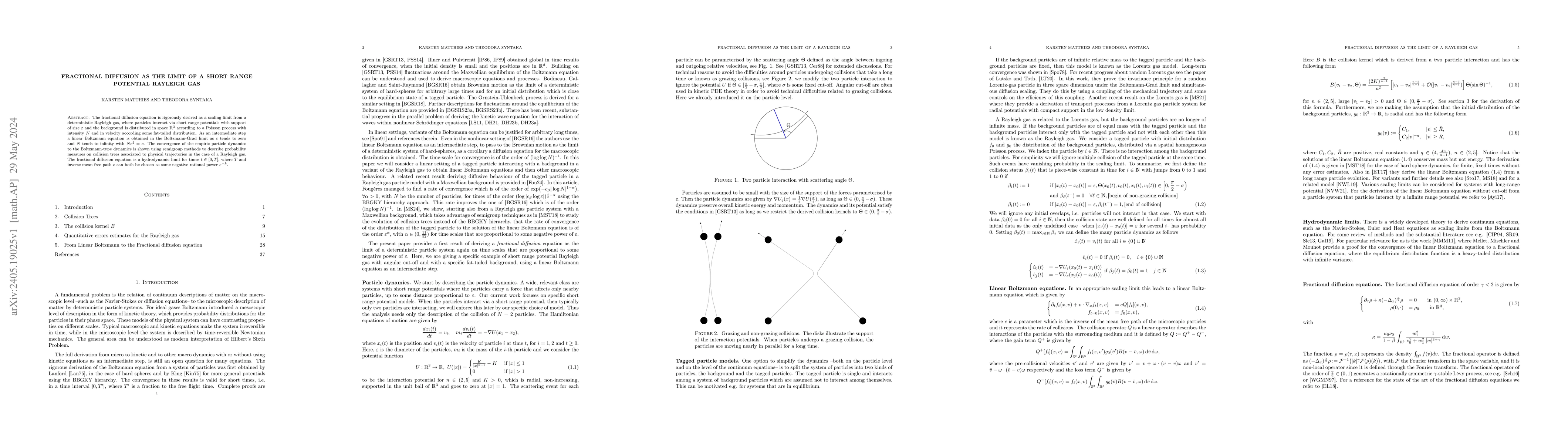 Thumbnail for Fractional diffusion as the limit of a short range potential Rayleigh
  gas