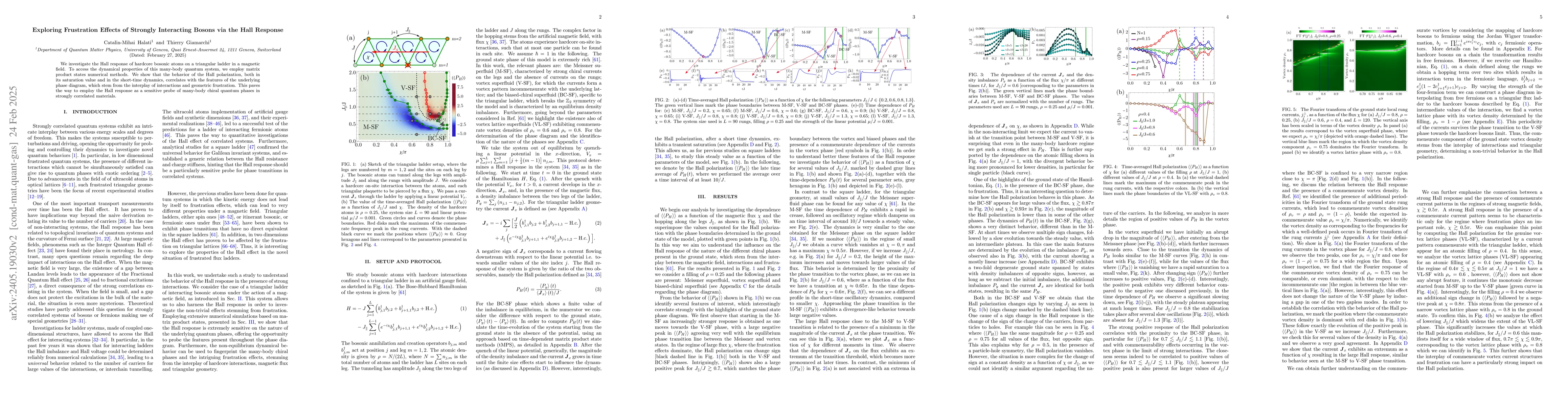 Thumbnail for Exploring Frustration Effects of Strongly Interacting Bosons via the
  Hall Response