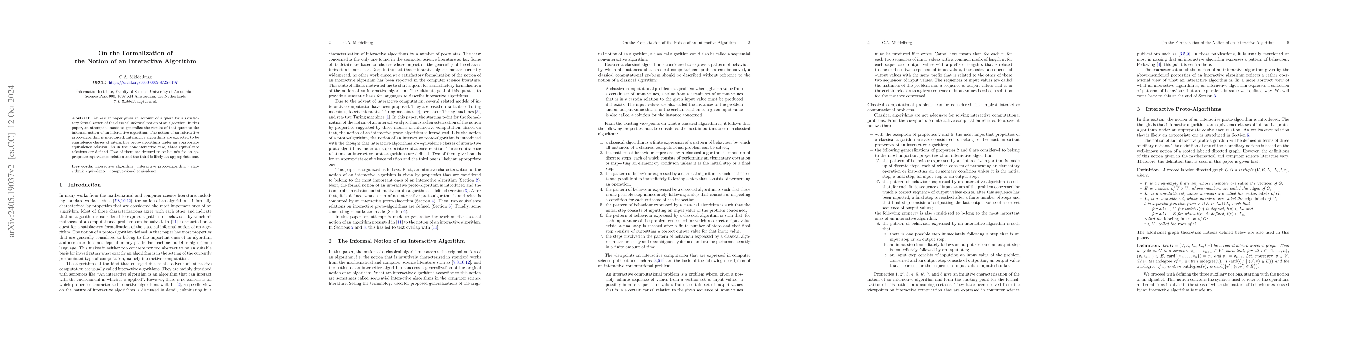 Thumbnail for On the formalization of the notion of an interactive algorithm