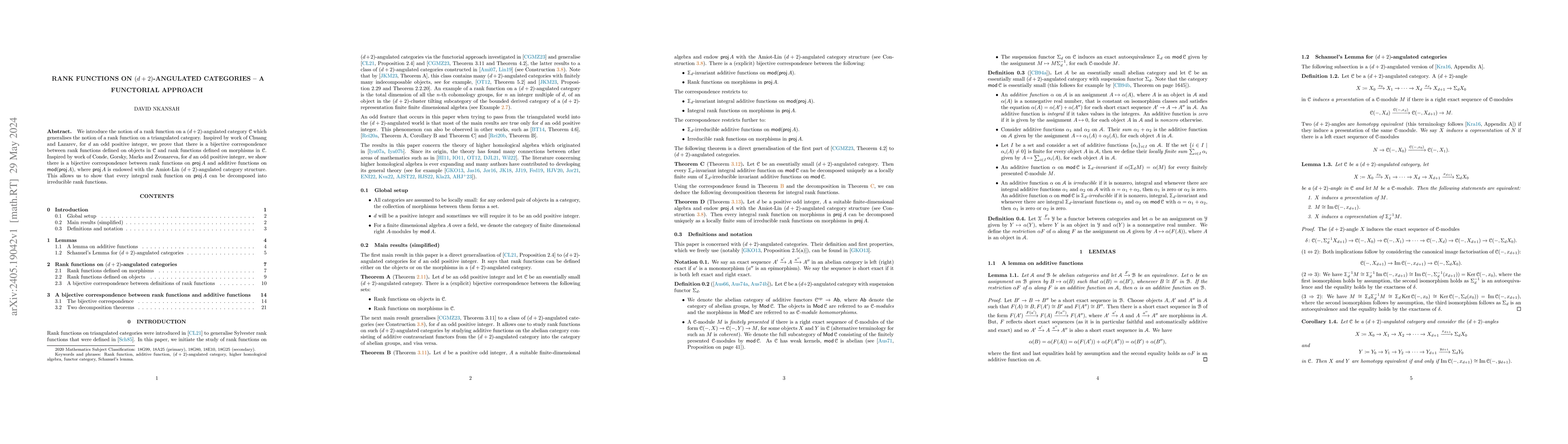 Thumbnail for Rank functions on \((d+2)\)-angulated categories -- a functorial
  approach