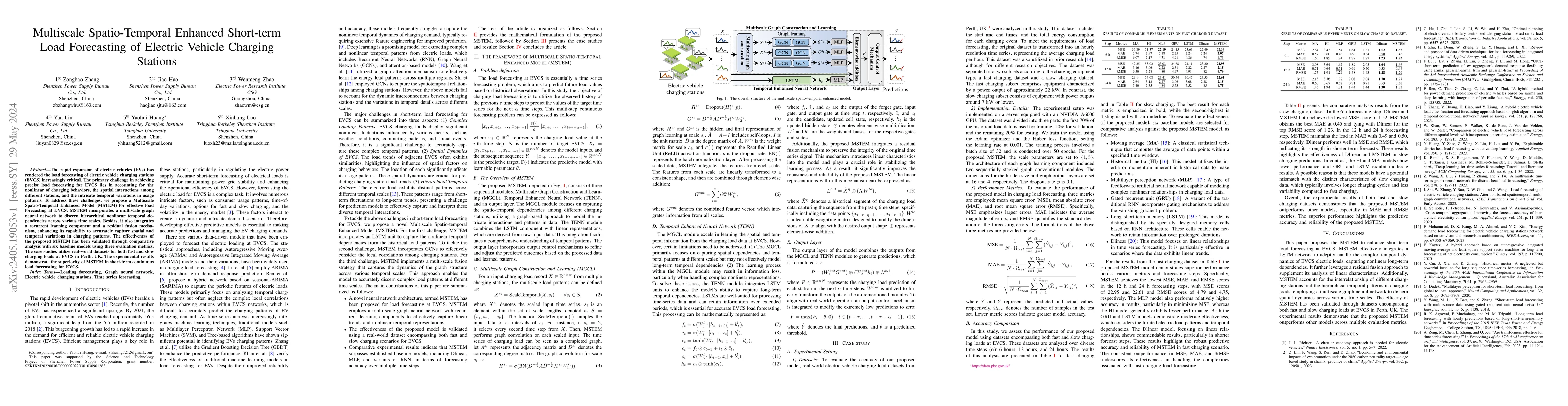 Thumbnail for Multiscale Spatio-Temporal Enhanced Short-term Load Forecasting of
  Electric Vehicle Charging Stations