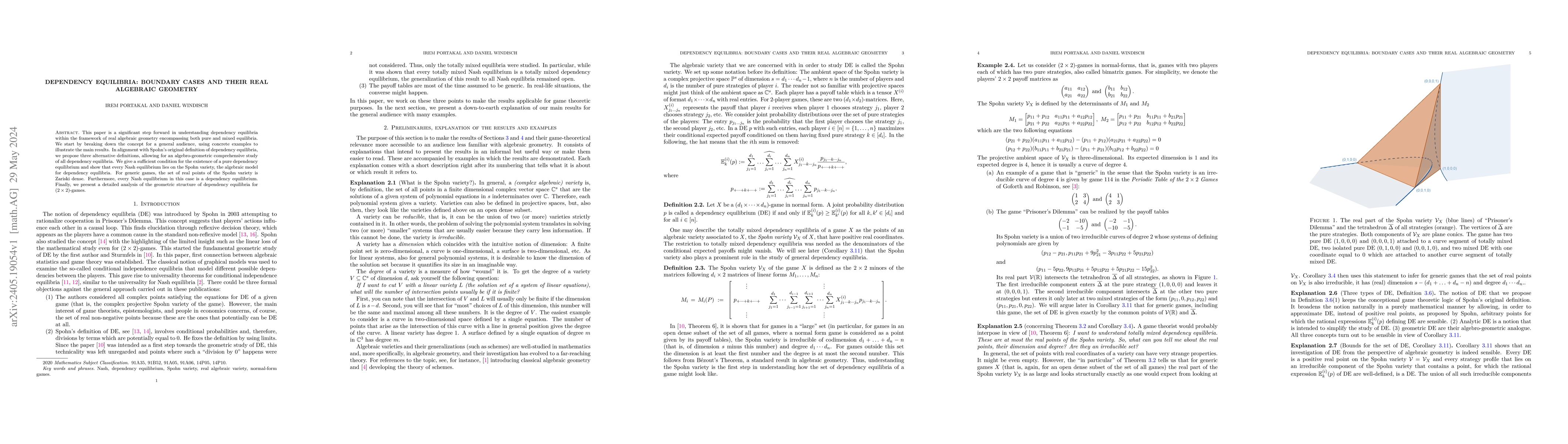 Thumbnail for Dependency equilibria: Boundary cases and their real algebraic geometry